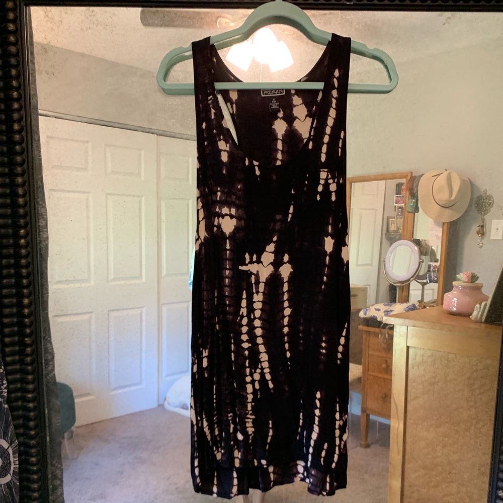 Black & White Tie-Dye Top/Cover Up